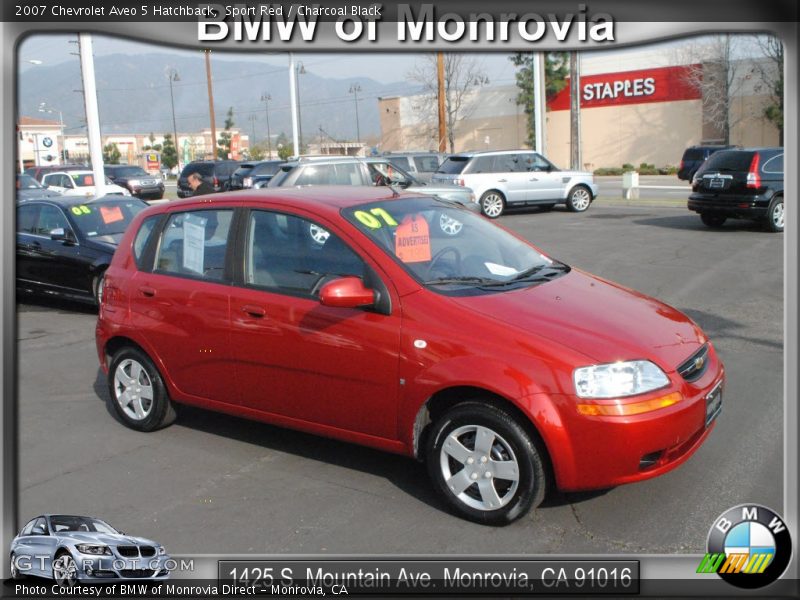 Sport Red / Charcoal Black 2007 Chevrolet Aveo 5 Hatchback