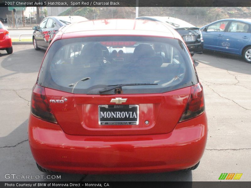 Sport Red / Charcoal Black 2007 Chevrolet Aveo 5 Hatchback