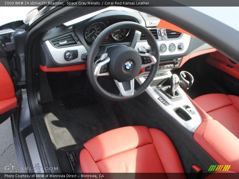 Space Gray Metallic / Coral Red Kansas Leather 2009 BMW Z4 sDrive35i Roadster