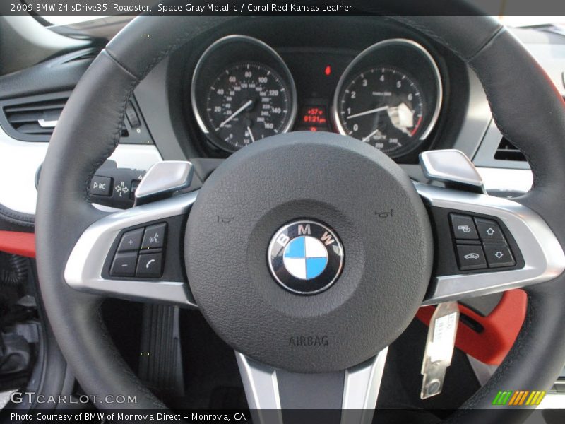 Space Gray Metallic / Coral Red Kansas Leather 2009 BMW Z4 sDrive35i Roadster