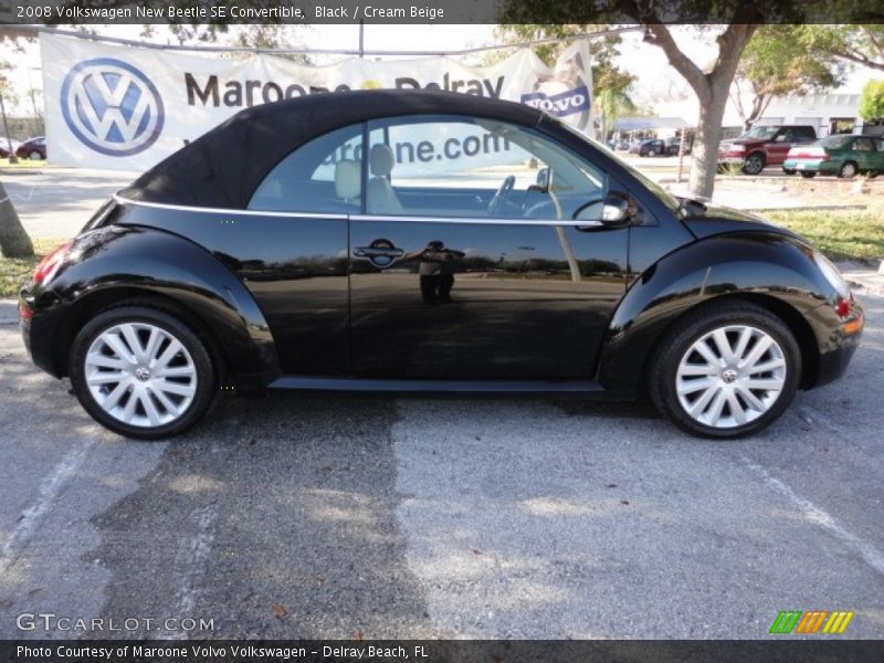 Black / Cream Beige 2008 Volkswagen New Beetle SE Convertible