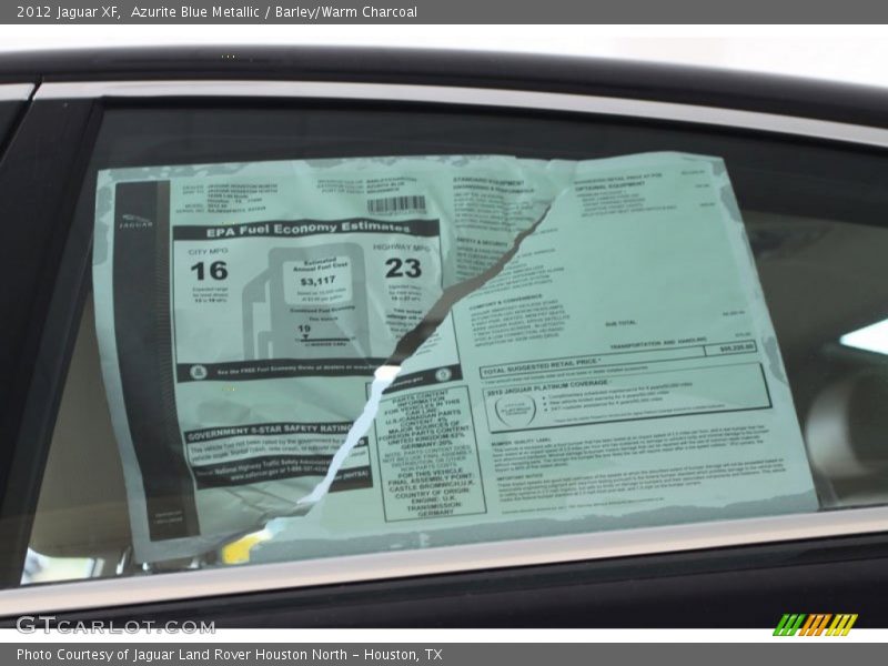  2012 XF  Window Sticker