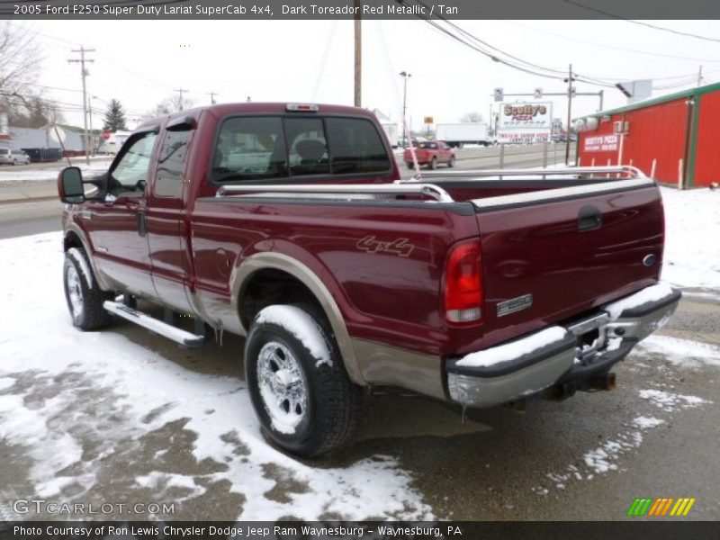 Dark Toreador Red Metallic / Tan 2005 Ford F250 Super Duty Lariat SuperCab 4x4