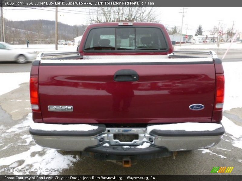 Dark Toreador Red Metallic / Tan 2005 Ford F250 Super Duty Lariat SuperCab 4x4