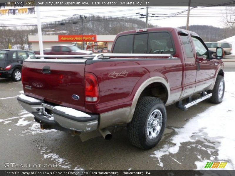 Dark Toreador Red Metallic / Tan 2005 Ford F250 Super Duty Lariat SuperCab 4x4