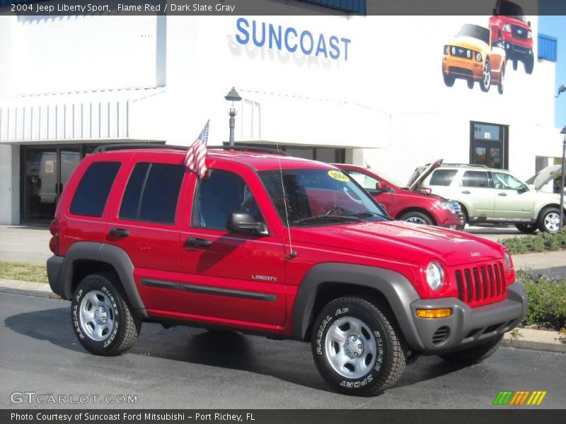 Flame Red / Dark Slate Gray 2004 Jeep Liberty Sport