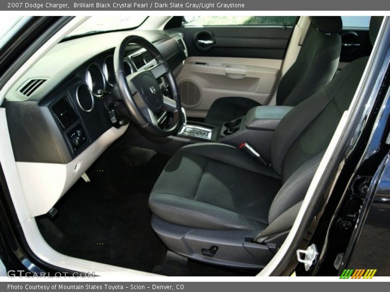 Brilliant Black Crystal Pearl / Dark Slate Gray/Light Graystone 2007 Dodge Charger