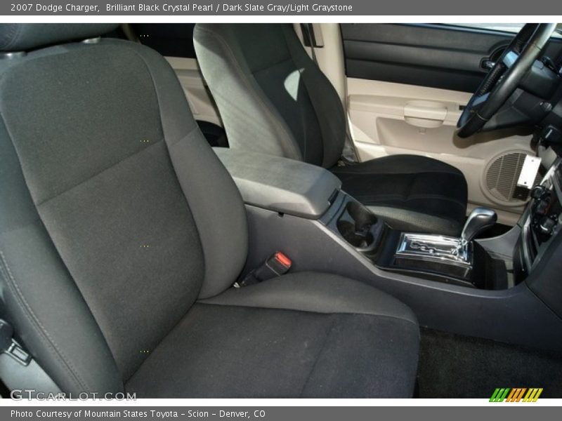 Brilliant Black Crystal Pearl / Dark Slate Gray/Light Graystone 2007 Dodge Charger