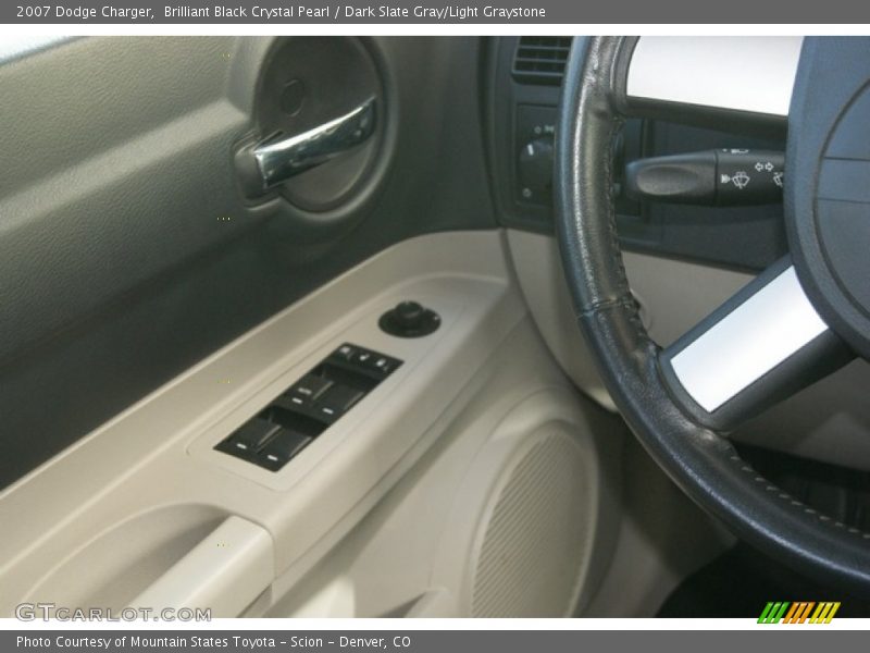 Brilliant Black Crystal Pearl / Dark Slate Gray/Light Graystone 2007 Dodge Charger
