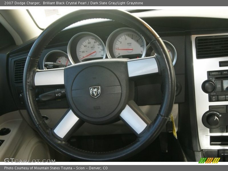 Brilliant Black Crystal Pearl / Dark Slate Gray/Light Graystone 2007 Dodge Charger