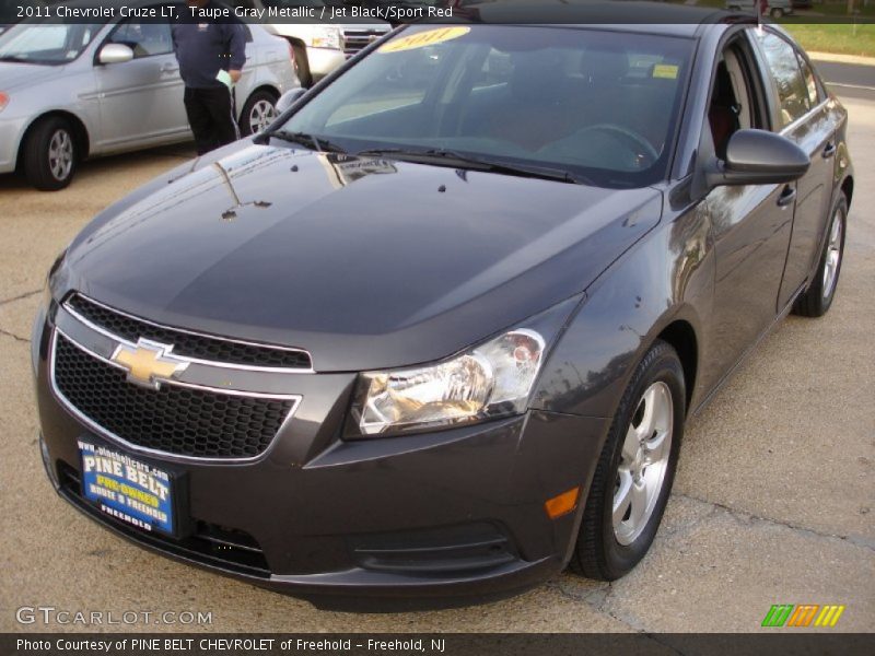 Taupe Gray Metallic / Jet Black/Sport Red 2011 Chevrolet Cruze LT
