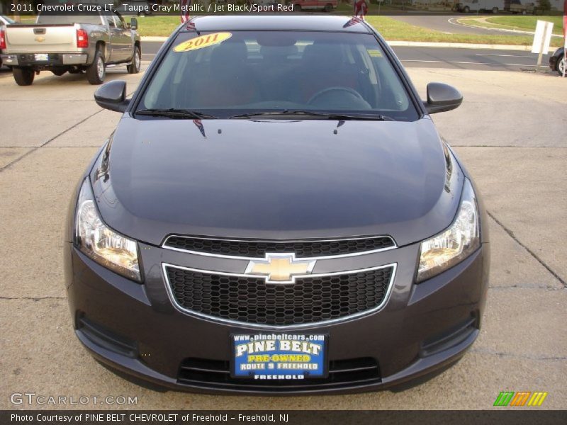 Taupe Gray Metallic / Jet Black/Sport Red 2011 Chevrolet Cruze LT