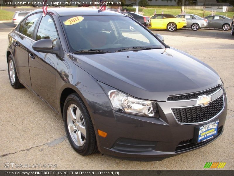 Taupe Gray Metallic / Jet Black/Sport Red 2011 Chevrolet Cruze LT