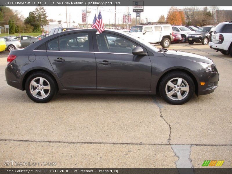 Taupe Gray Metallic / Jet Black/Sport Red 2011 Chevrolet Cruze LT