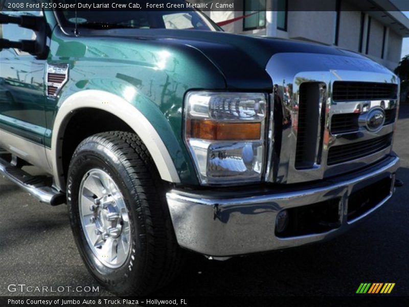 Forest Green Metallic / Camel 2008 Ford F250 Super Duty Lariat Crew Cab