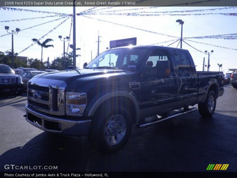 Forest Green Metallic / Camel 2008 Ford F250 Super Duty Lariat Crew Cab