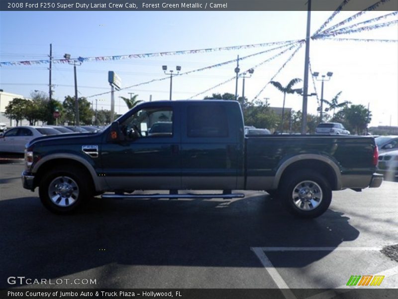 Forest Green Metallic / Camel 2008 Ford F250 Super Duty Lariat Crew Cab