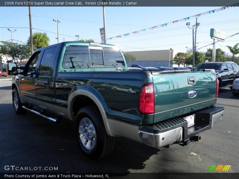 Forest Green Metallic / Camel 2008 Ford F250 Super Duty Lariat Crew Cab
