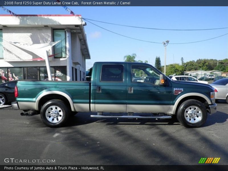Forest Green Metallic / Camel 2008 Ford F250 Super Duty Lariat Crew Cab
