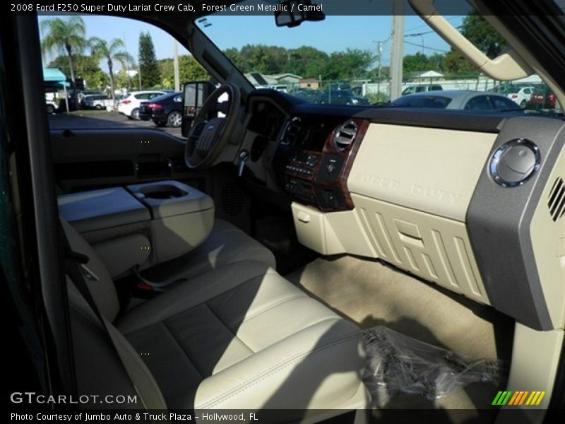 Forest Green Metallic / Camel 2008 Ford F250 Super Duty Lariat Crew Cab