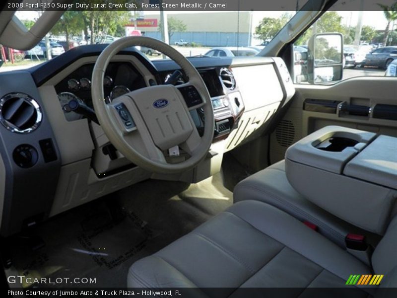 Forest Green Metallic / Camel 2008 Ford F250 Super Duty Lariat Crew Cab