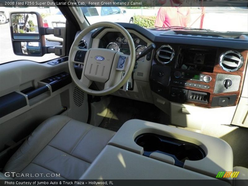 Forest Green Metallic / Camel 2008 Ford F250 Super Duty Lariat Crew Cab
