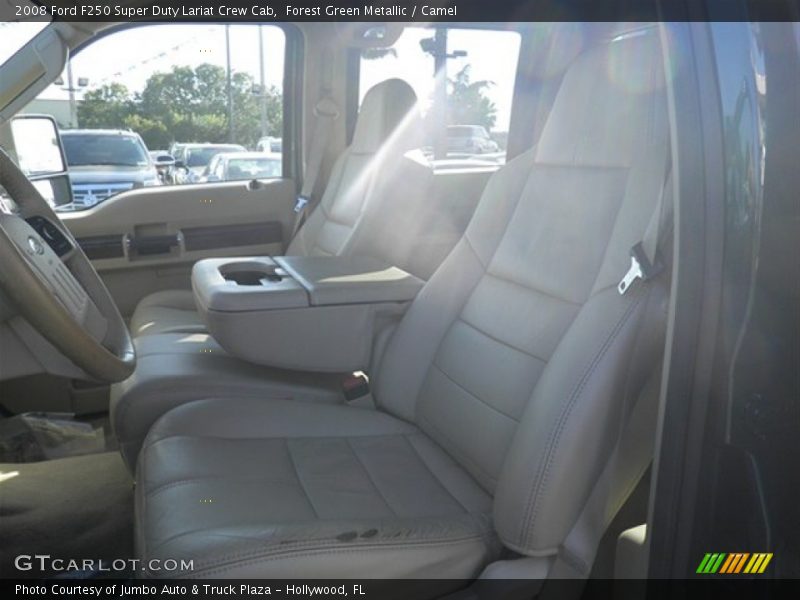 Forest Green Metallic / Camel 2008 Ford F250 Super Duty Lariat Crew Cab