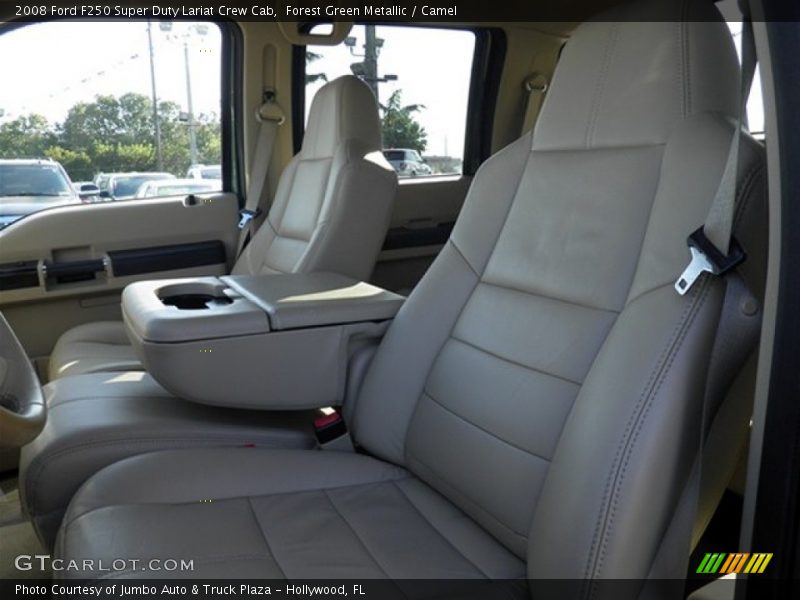 Forest Green Metallic / Camel 2008 Ford F250 Super Duty Lariat Crew Cab
