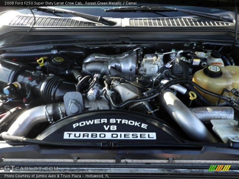 Forest Green Metallic / Camel 2008 Ford F250 Super Duty Lariat Crew Cab