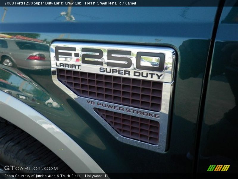 Forest Green Metallic / Camel 2008 Ford F250 Super Duty Lariat Crew Cab