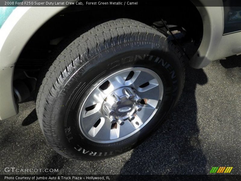 Forest Green Metallic / Camel 2008 Ford F250 Super Duty Lariat Crew Cab