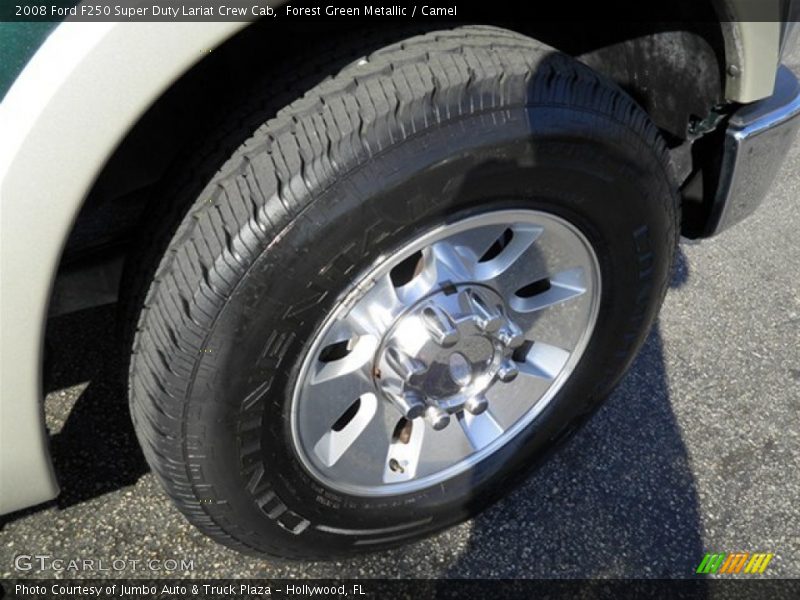 Forest Green Metallic / Camel 2008 Ford F250 Super Duty Lariat Crew Cab