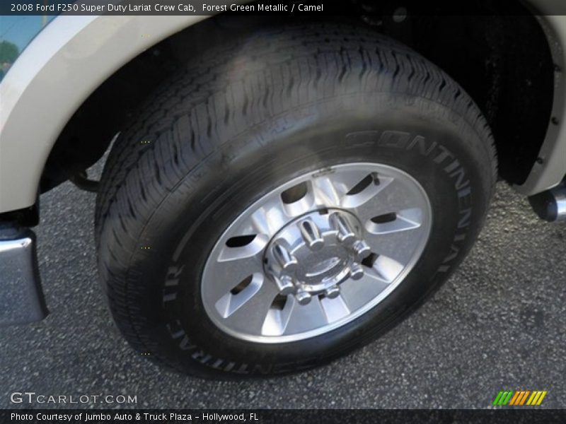 Forest Green Metallic / Camel 2008 Ford F250 Super Duty Lariat Crew Cab
