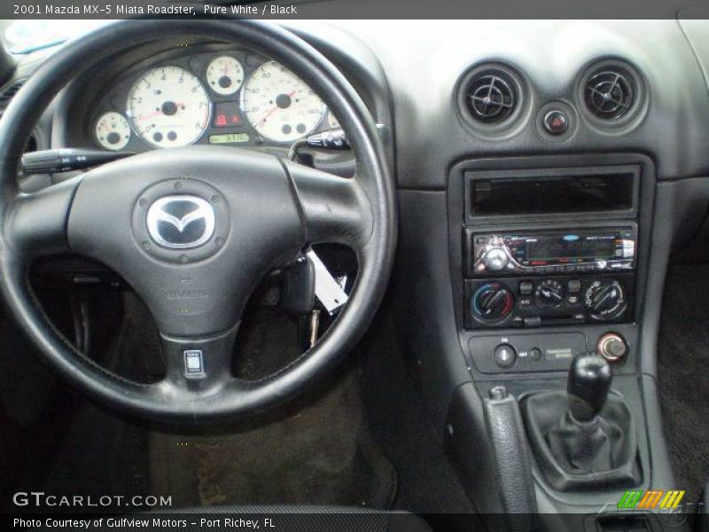 Pure White / Black 2001 Mazda MX-5 Miata Roadster