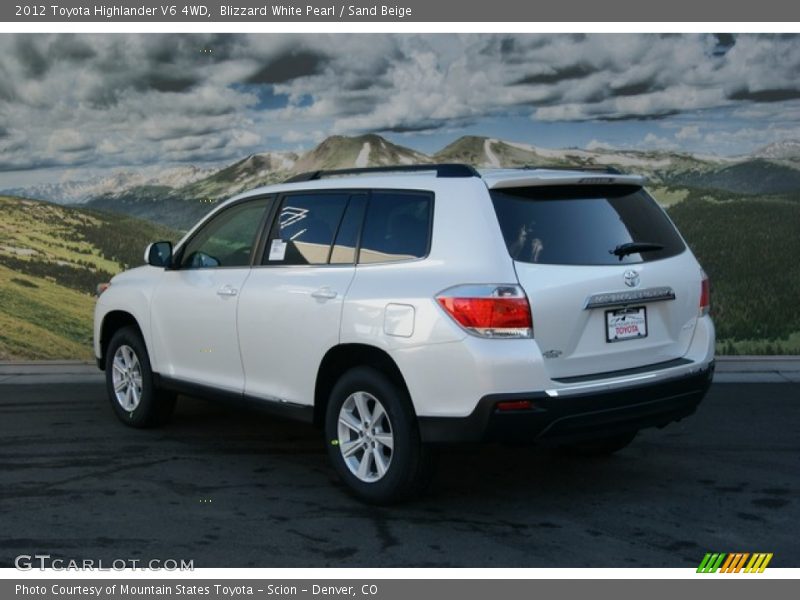 Blizzard White Pearl / Sand Beige 2012 Toyota Highlander V6 4WD