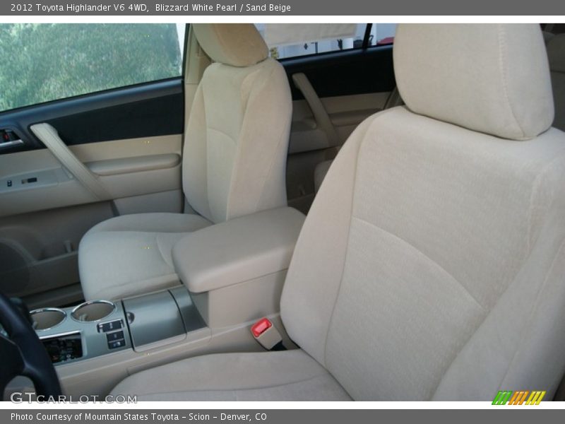 Blizzard White Pearl / Sand Beige 2012 Toyota Highlander V6 4WD