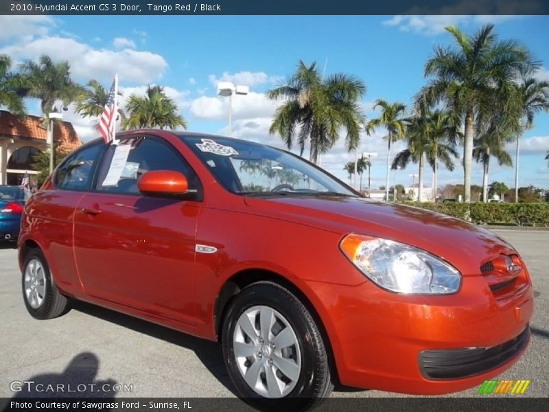 Tango Red / Black 2010 Hyundai Accent GS 3 Door