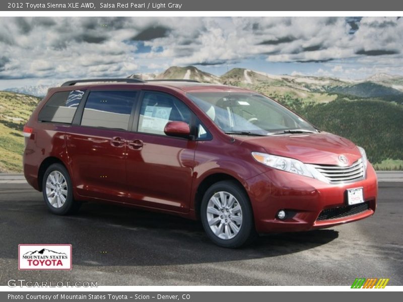 Salsa Red Pearl / Light Gray 2012 Toyota Sienna XLE AWD