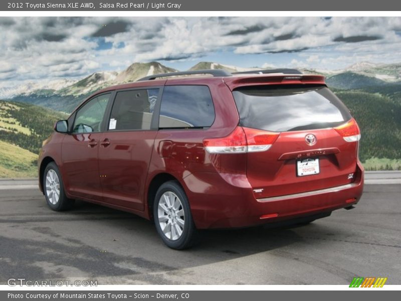 Salsa Red Pearl / Light Gray 2012 Toyota Sienna XLE AWD