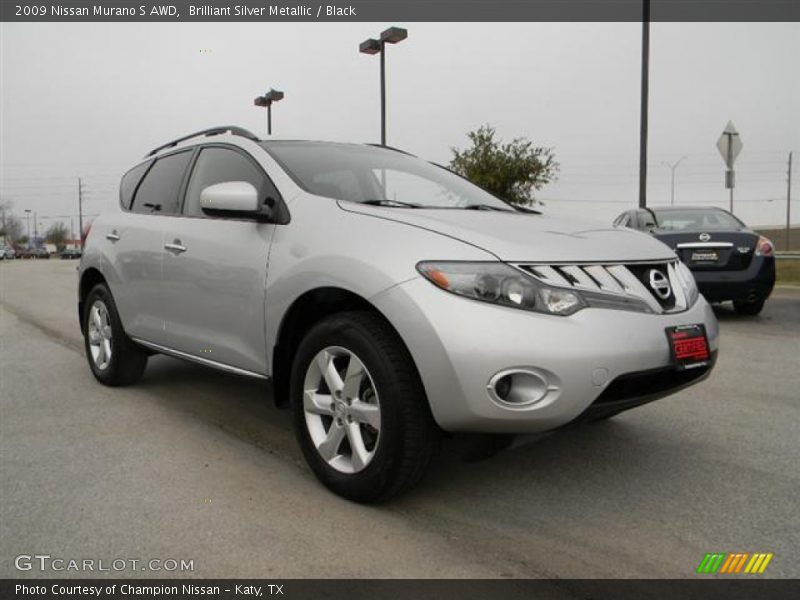 Brilliant Silver Metallic / Black 2009 Nissan Murano S AWD