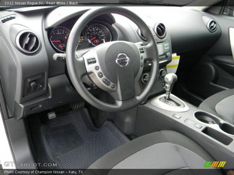Pearl White / Black 2012 Nissan Rogue SV