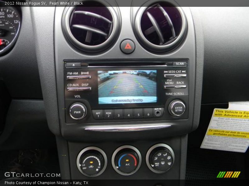 Pearl White / Black 2012 Nissan Rogue SV