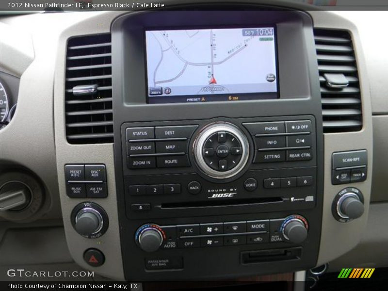 Navigation of 2012 Pathfinder LE