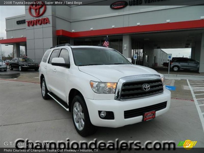Super White / Sand Beige 2008 Toyota Sequoia SR5