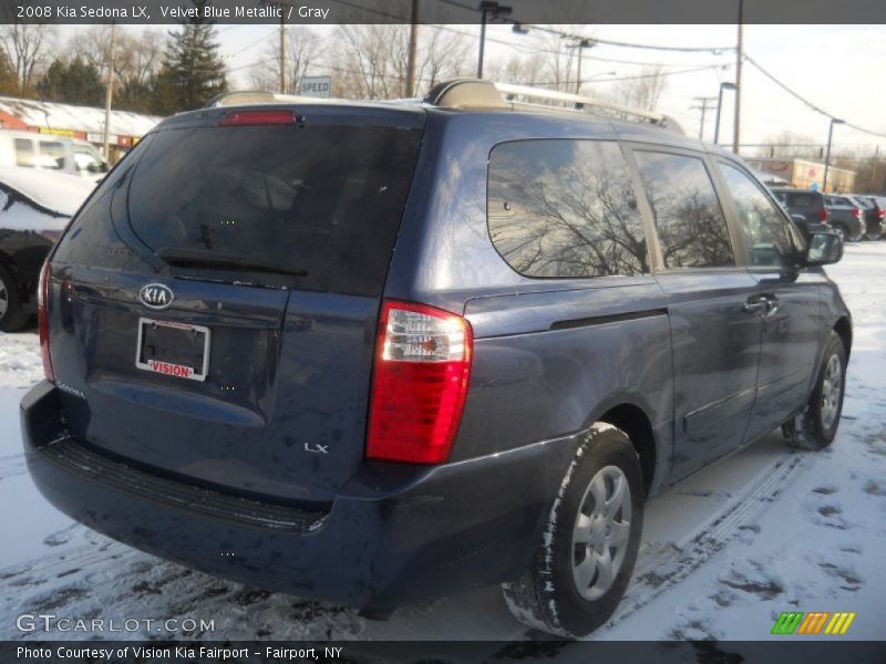 Velvet Blue Metallic / Gray 2008 Kia Sedona LX