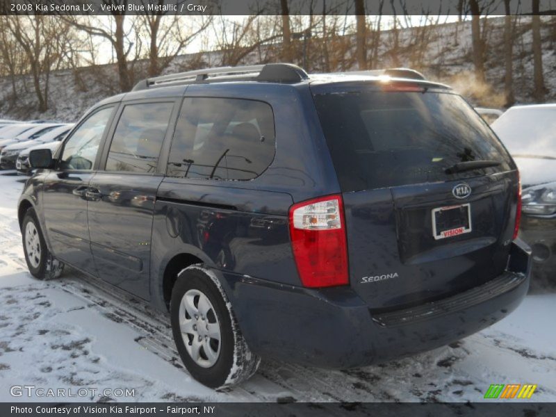 Velvet Blue Metallic / Gray 2008 Kia Sedona LX