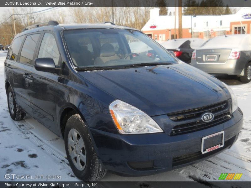 Velvet Blue Metallic / Gray 2008 Kia Sedona LX