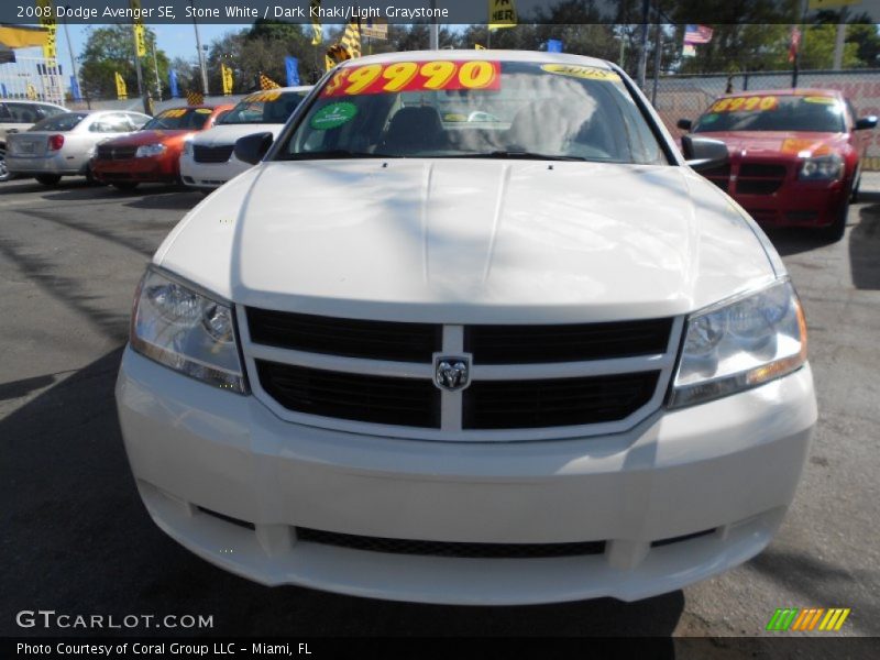 Stone White / Dark Khaki/Light Graystone 2008 Dodge Avenger SE