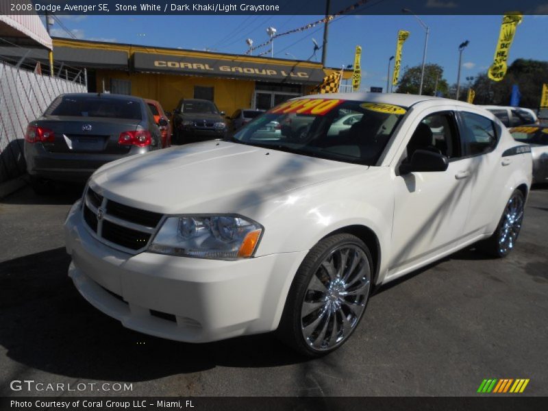 Stone White / Dark Khaki/Light Graystone 2008 Dodge Avenger SE