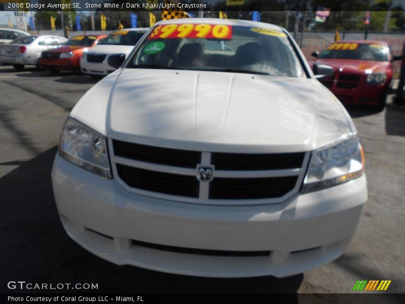 Stone White / Dark Khaki/Light Graystone 2008 Dodge Avenger SE